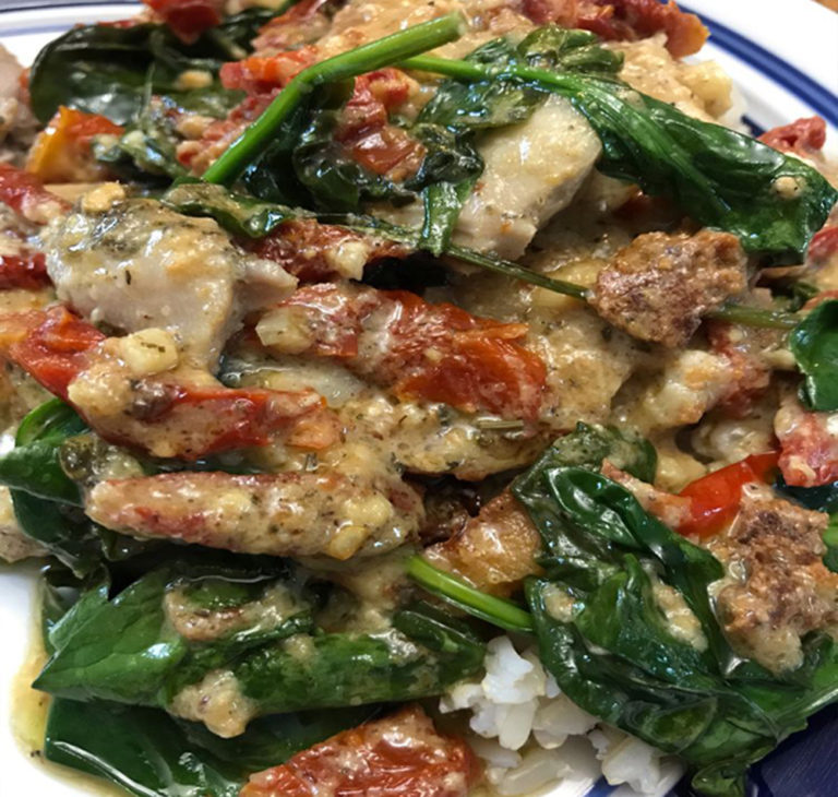 Crockpot Tuscan Garlic Chicken With Spinach And Sun Dried Tomatoes 6566