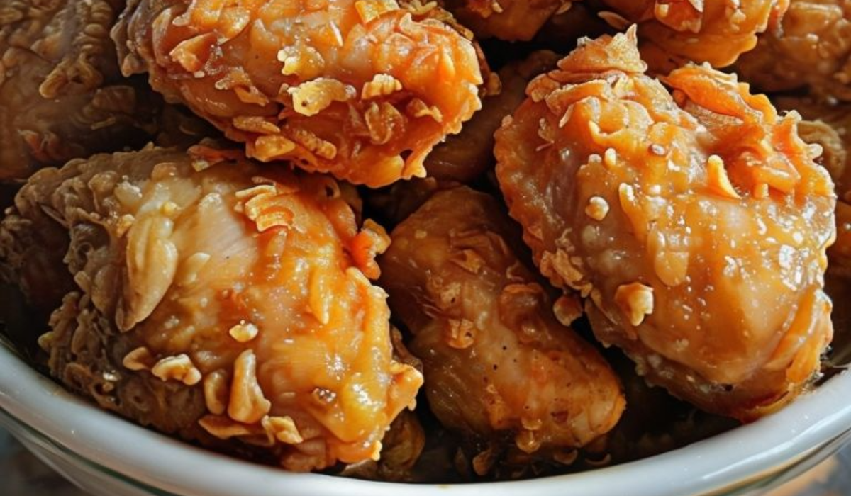 A crispy, golden Southern Fried Chicken drumstick, perfectly coated in a crunchy, seasoned batter, served on a plate with mashed potatoes, coleslaw, and biscuits for a classic Southern meal.