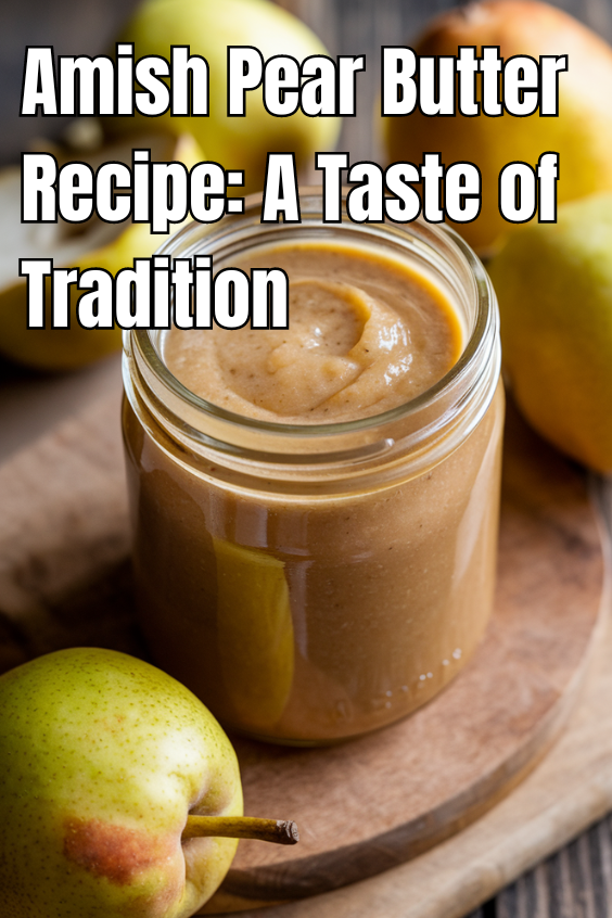 Amish Pear Butter Recipe