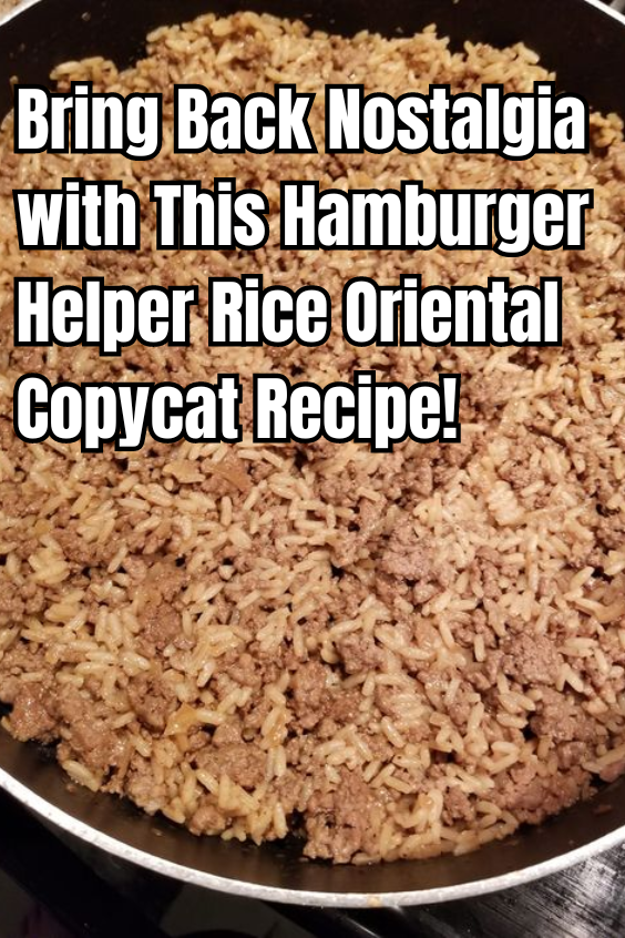 Hamburger Helper Rice Oriental