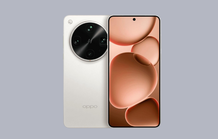 The Oppo Find X8 Ultra smartphone displayed front and back, highlighting its large camera module, flat frame design, and premium AMOLED screen.