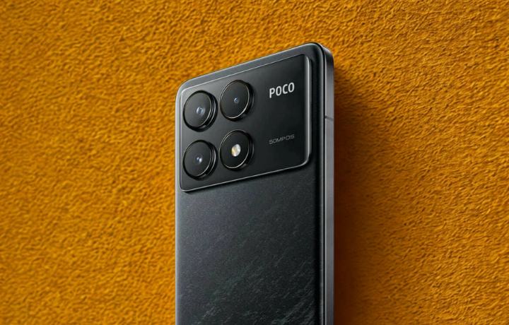 Poco F7 Pro and F6 Pro smartphones side by side showing their displays and camera modules.